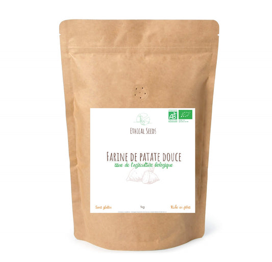 Recettes sans gluten à base de farine de patate douce bio Ethical Seeds, pour une alimentation saine et adaptée aux besoins des sportifs