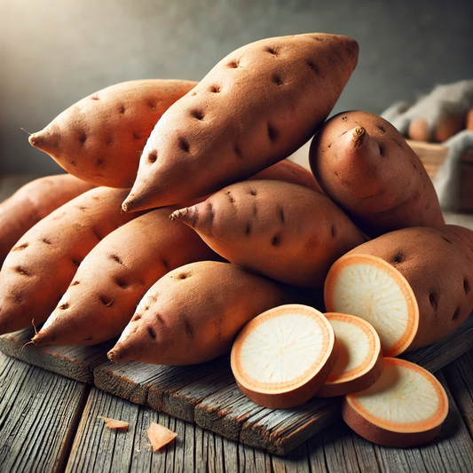 Farine de patate douce bio Ethical Seeds, un super-aliment pour les sportifs, offrant des glucides complexes et de l'énergie longue durée, sans gluten